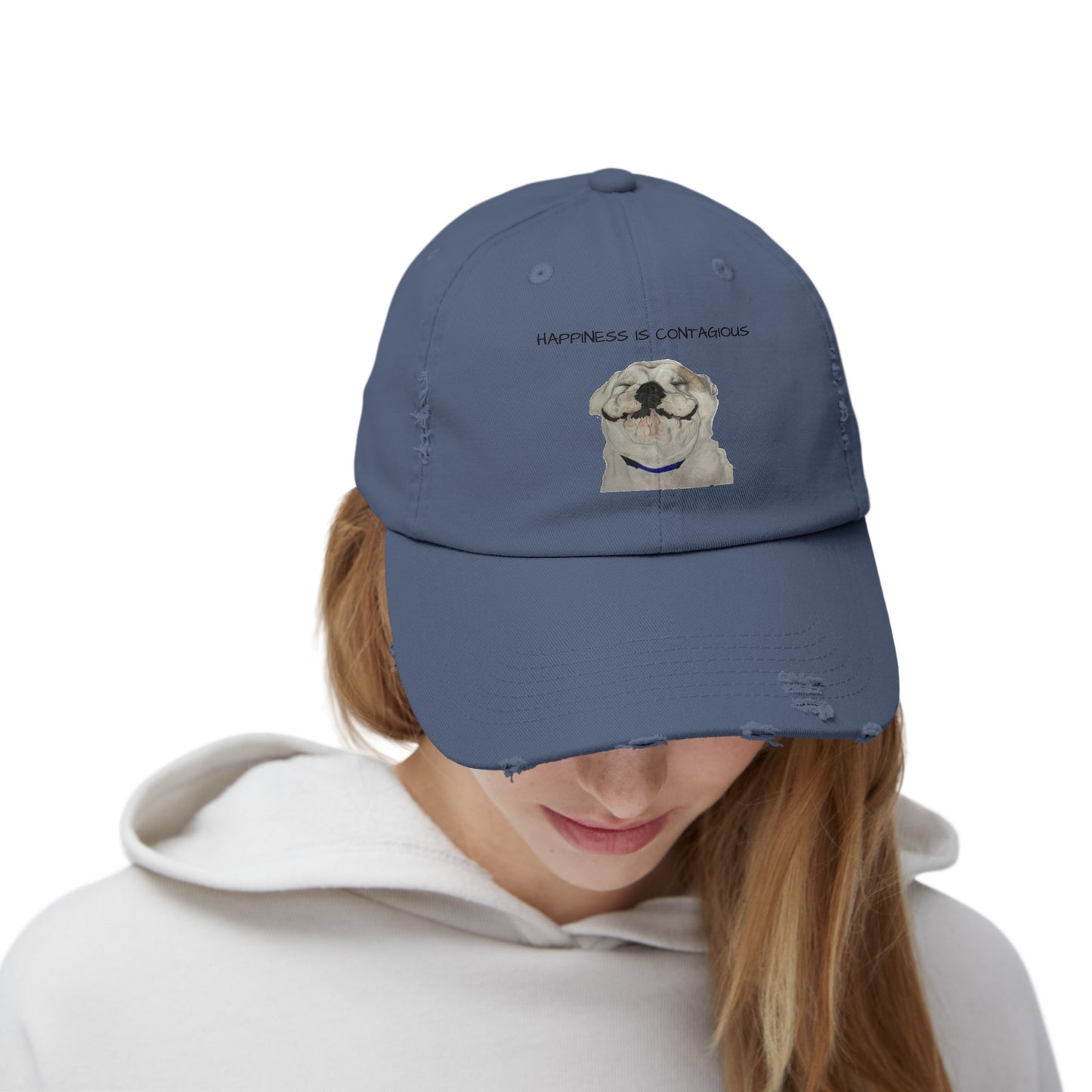 Happiness is Contagious Happy Bulldog Cap