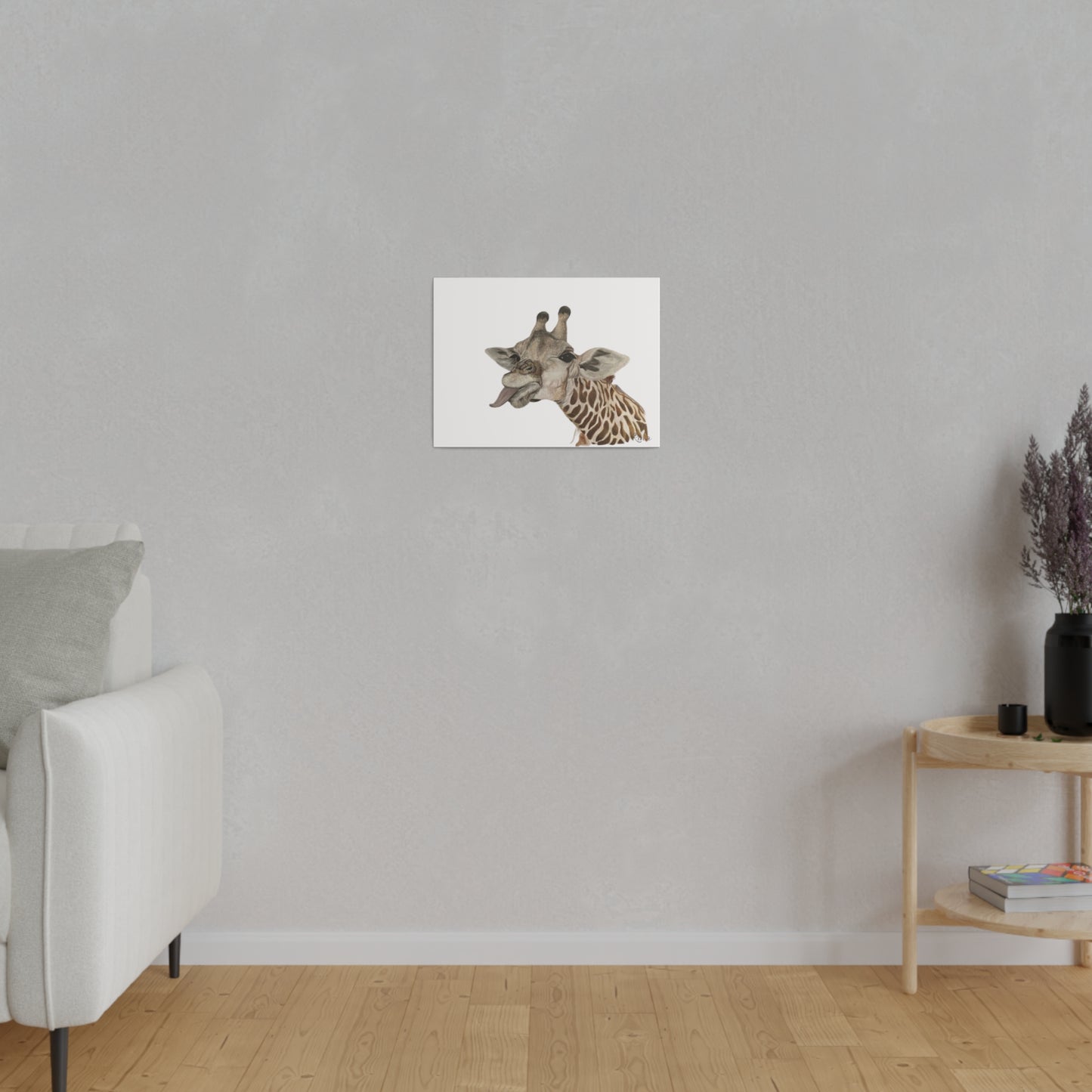 Quirky Giraffe stretched canvas art decor
