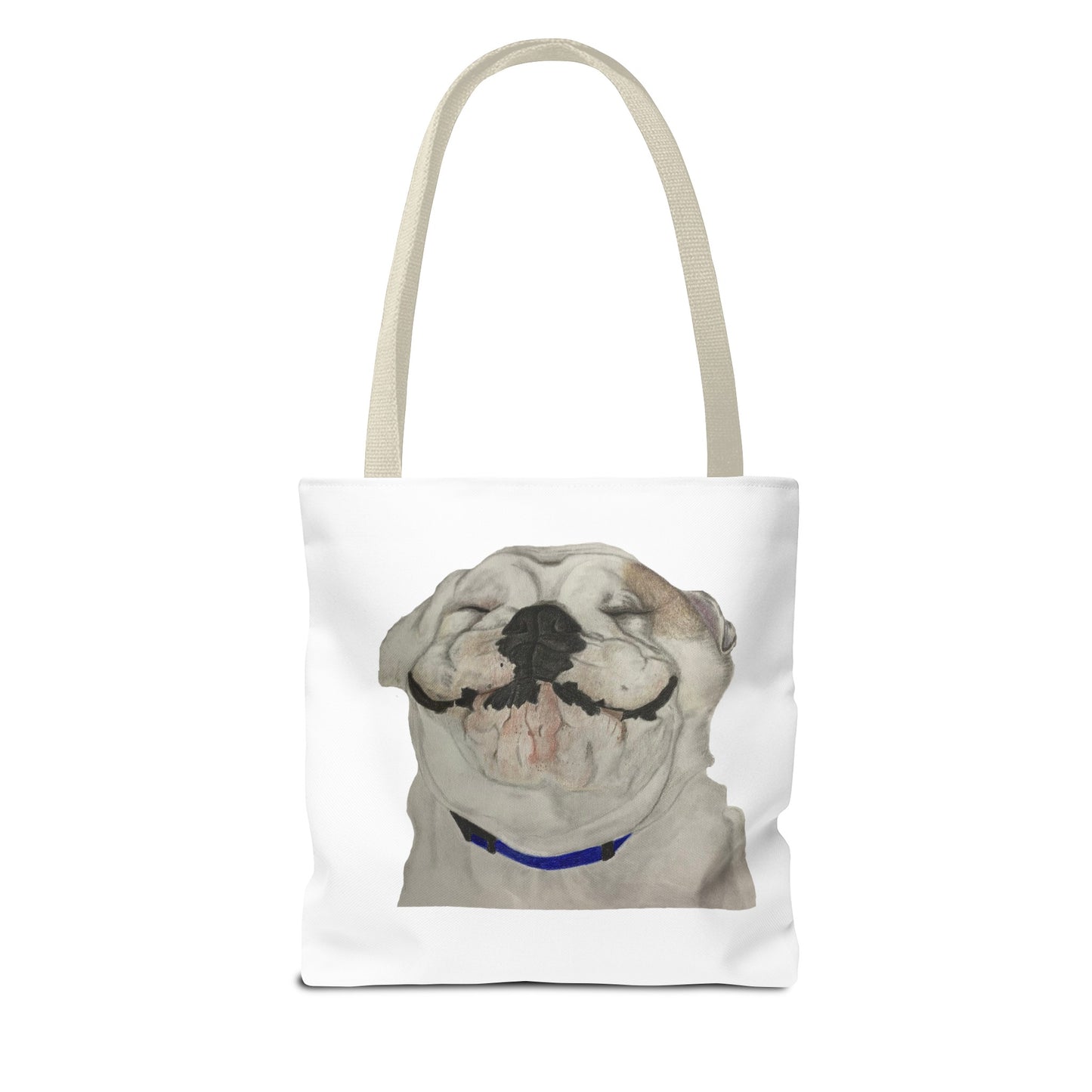 Happy Bulldog Tote Bag, Beach Bag, Pool Bag, Book Bag