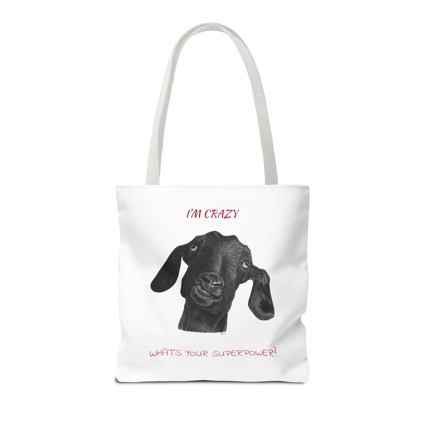 ImCrazy Whats Your Superpower Goofy Goat Tote Bag  Beach Bag Pool Bag Book Bag