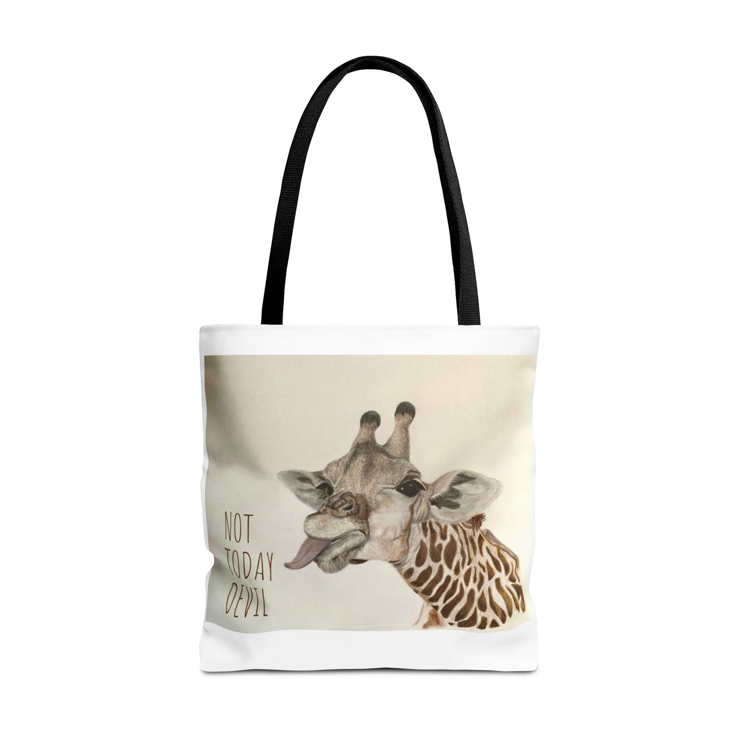 Not Today Devil Giraffe Tote Bag Funny Giraffe Tote Christian Tote Beach Bag Book Bag