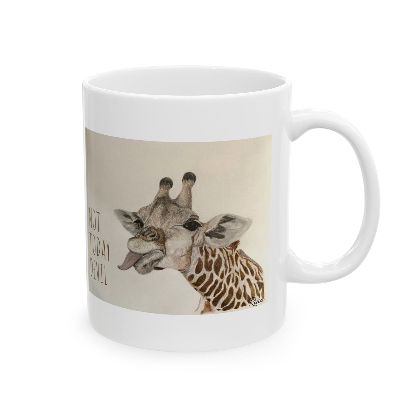 Not Today Devil Funny Giraffe Mug, Giraffe Mug, Giraffe Lover