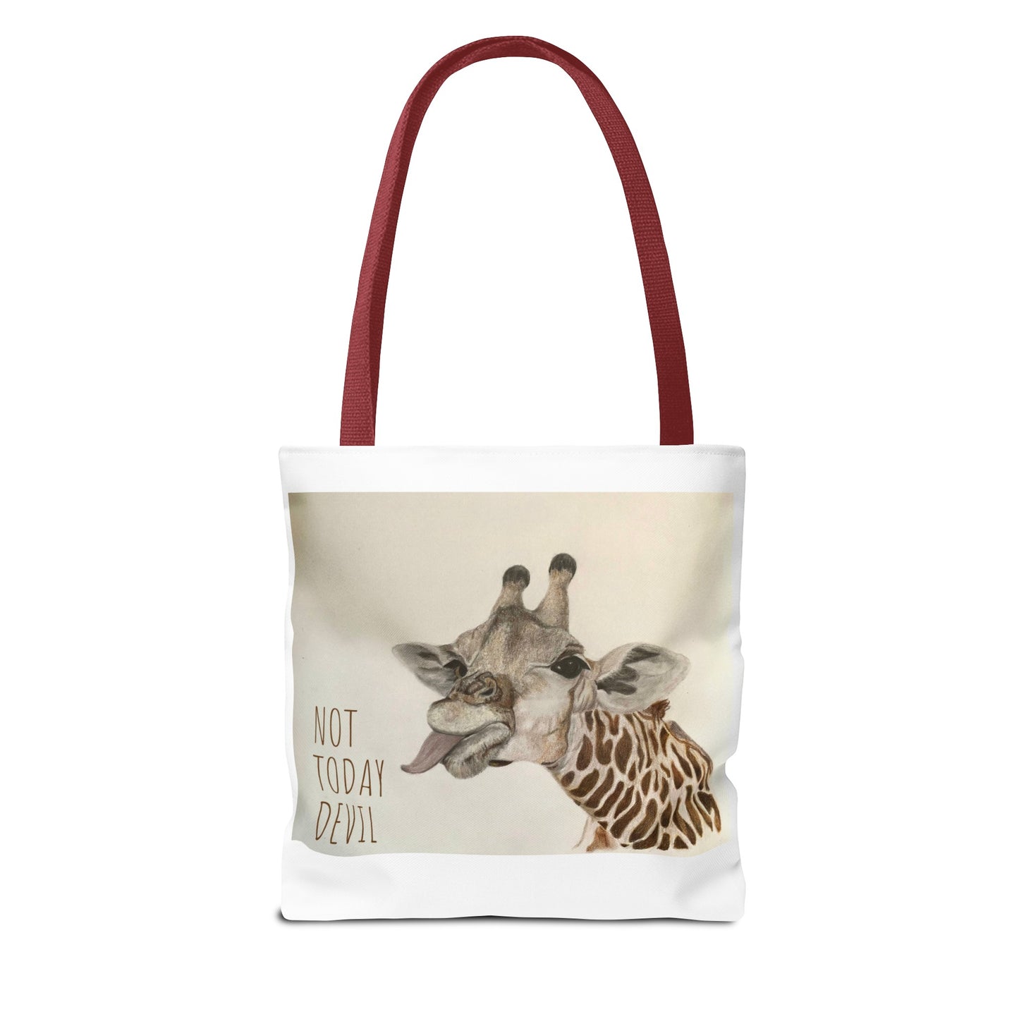 Not Today Devil Giraffe Tote Bag Funny Giraffe Tote Christian Tote Beach Bag Book Bag