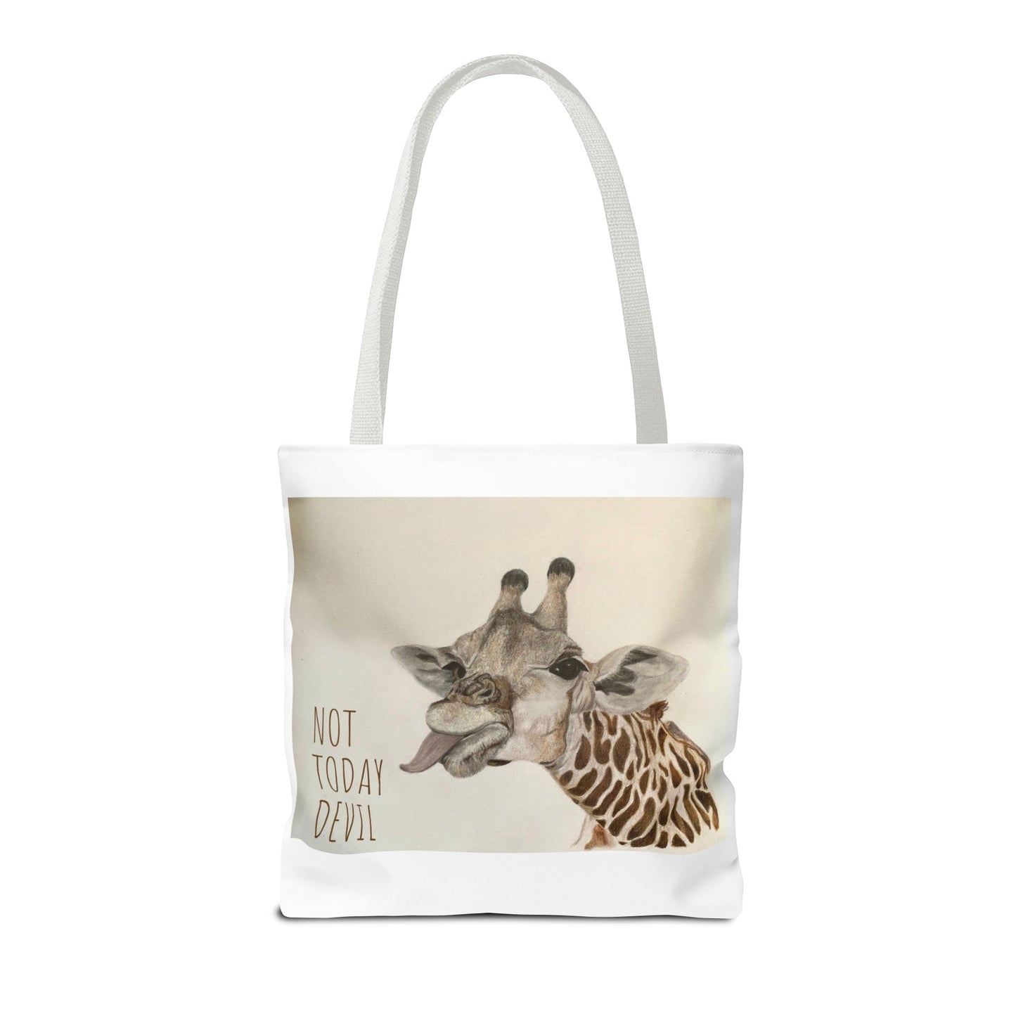 Not Today Devil Giraffe Tote Bag Funny Giraffe Tote Christian Tote Beach Bag Book Bag