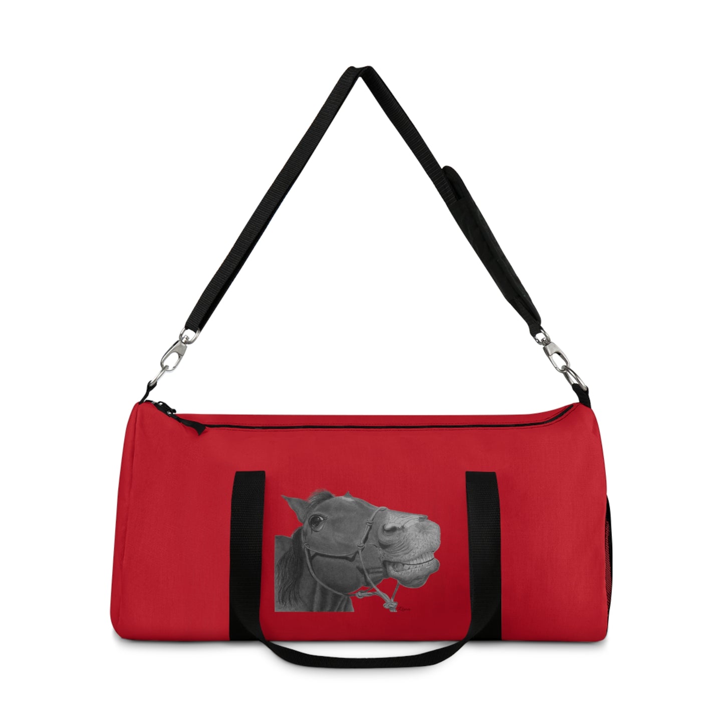 Horse Girl Smiling Horse Duffel Bag, Small and Large