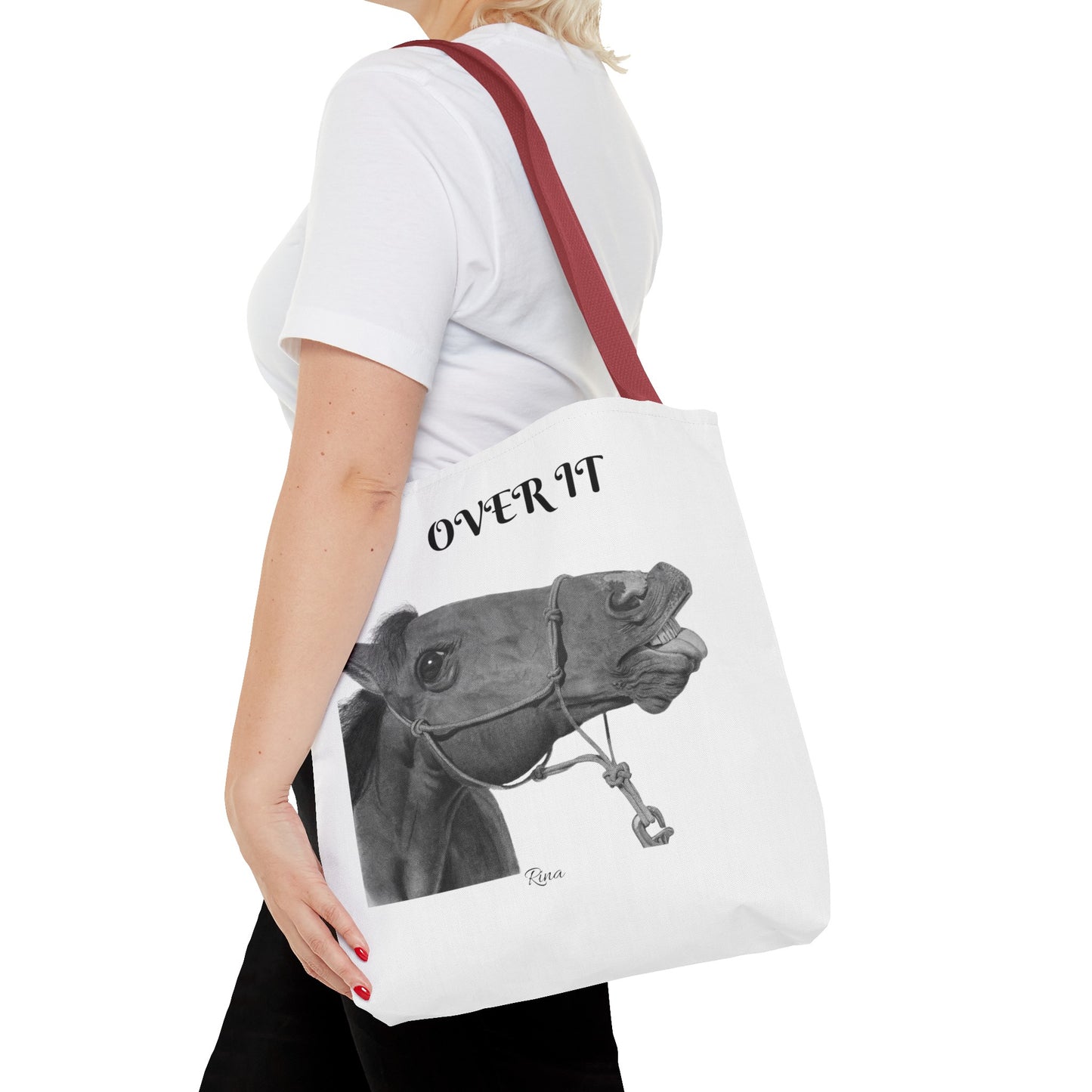 Over It Horse Tote Bag, Beach Bag, Pool Bag, Book Bag