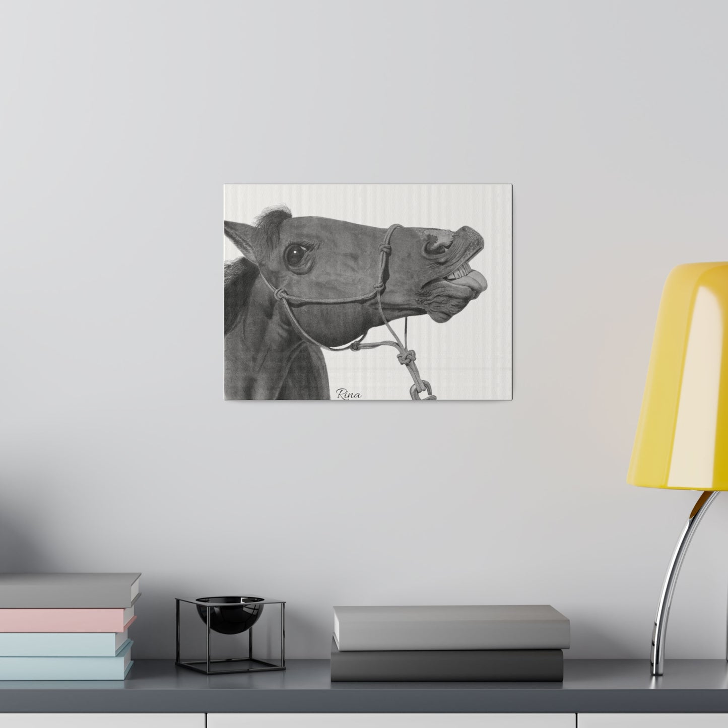 Funny Horse Stretched Matte Canvas