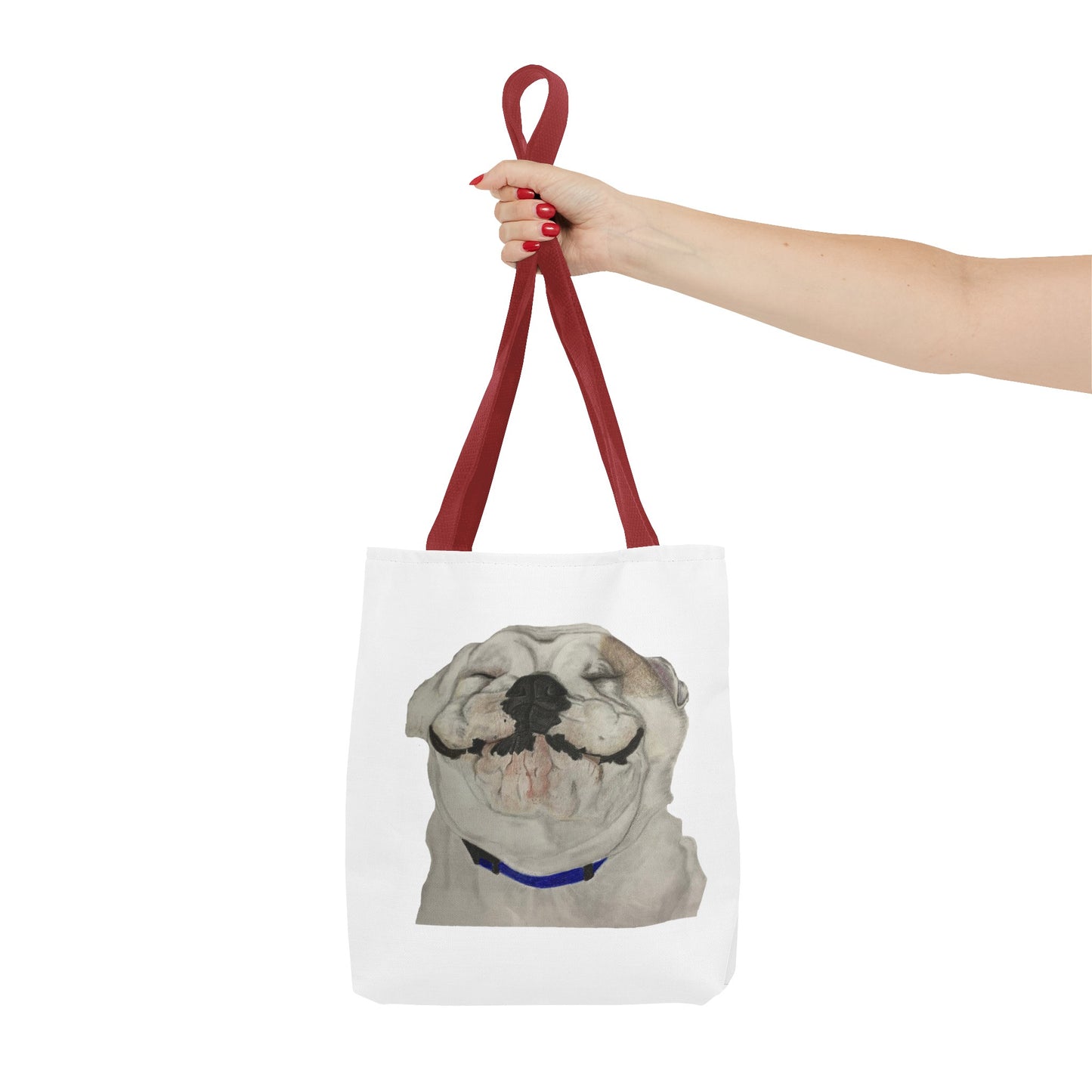 Happy Bulldog Tote Bag, Beach Bag, Pool Bag, Book Bag