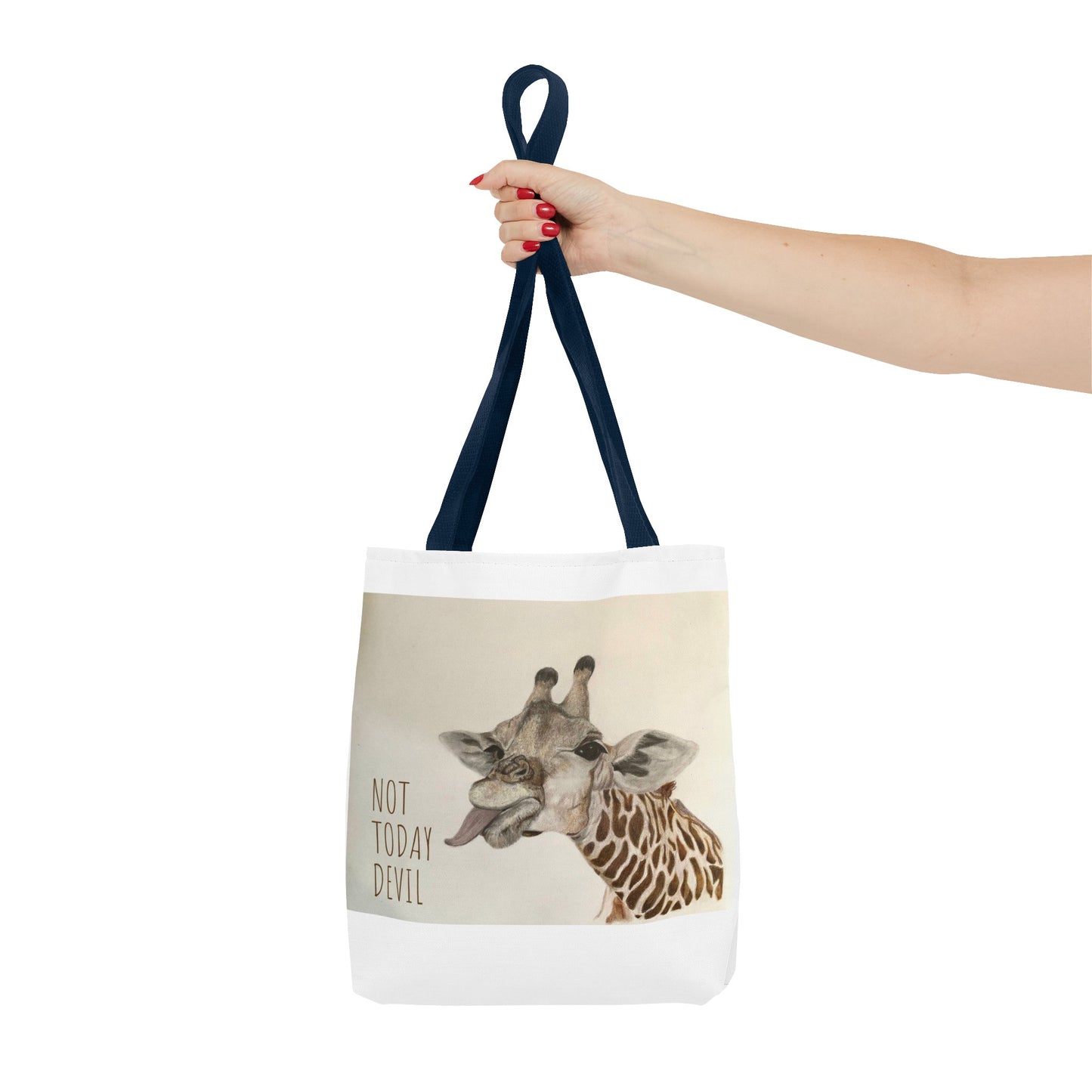 Not Today Devil Giraffe Tote Bag Funny Giraffe Tote Christian Tote Beach Bag Book Bag