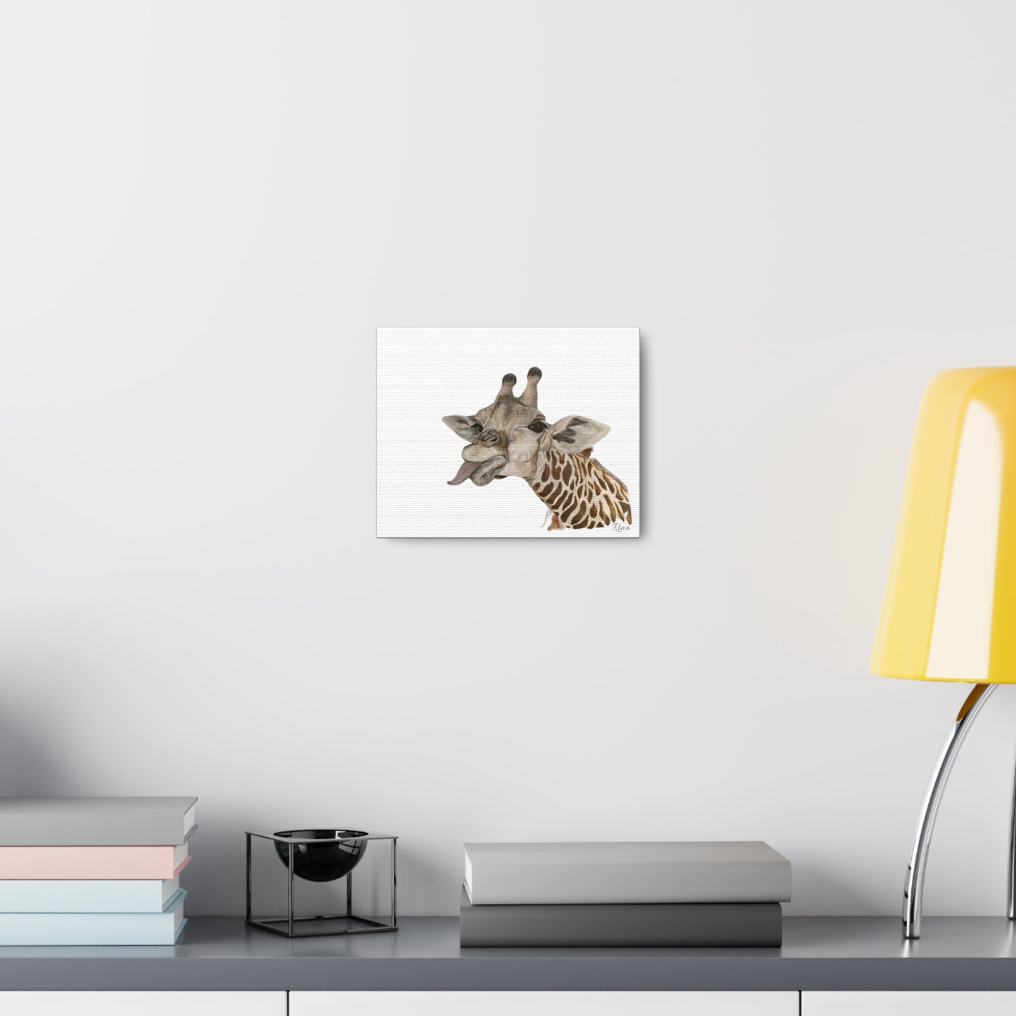 Goofy Giraffe Wrapped Canvas Print