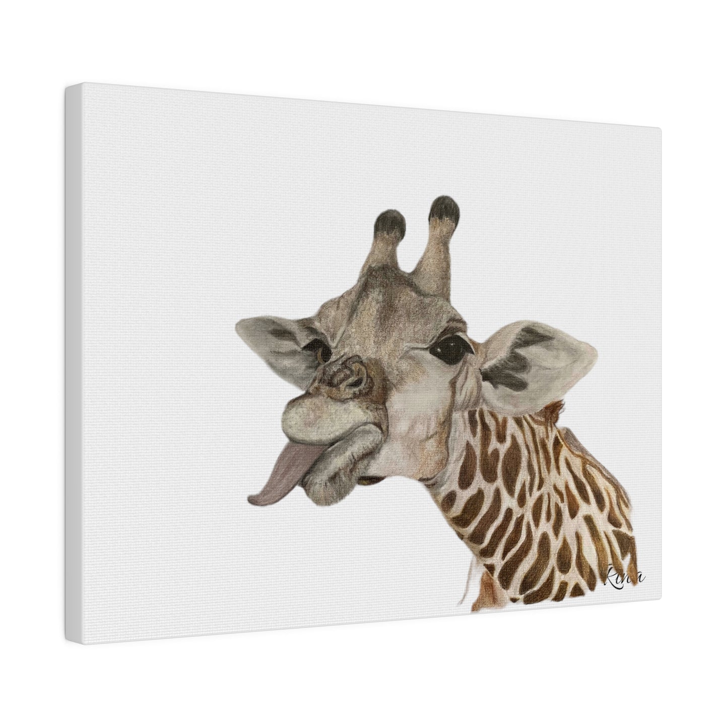 Quirky Giraffe stretched canvas art decor