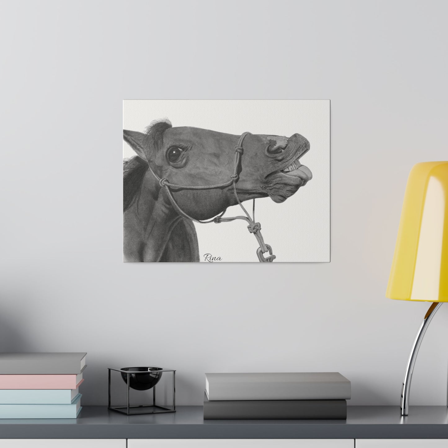 Funny Horse Stretched Matte Canvas