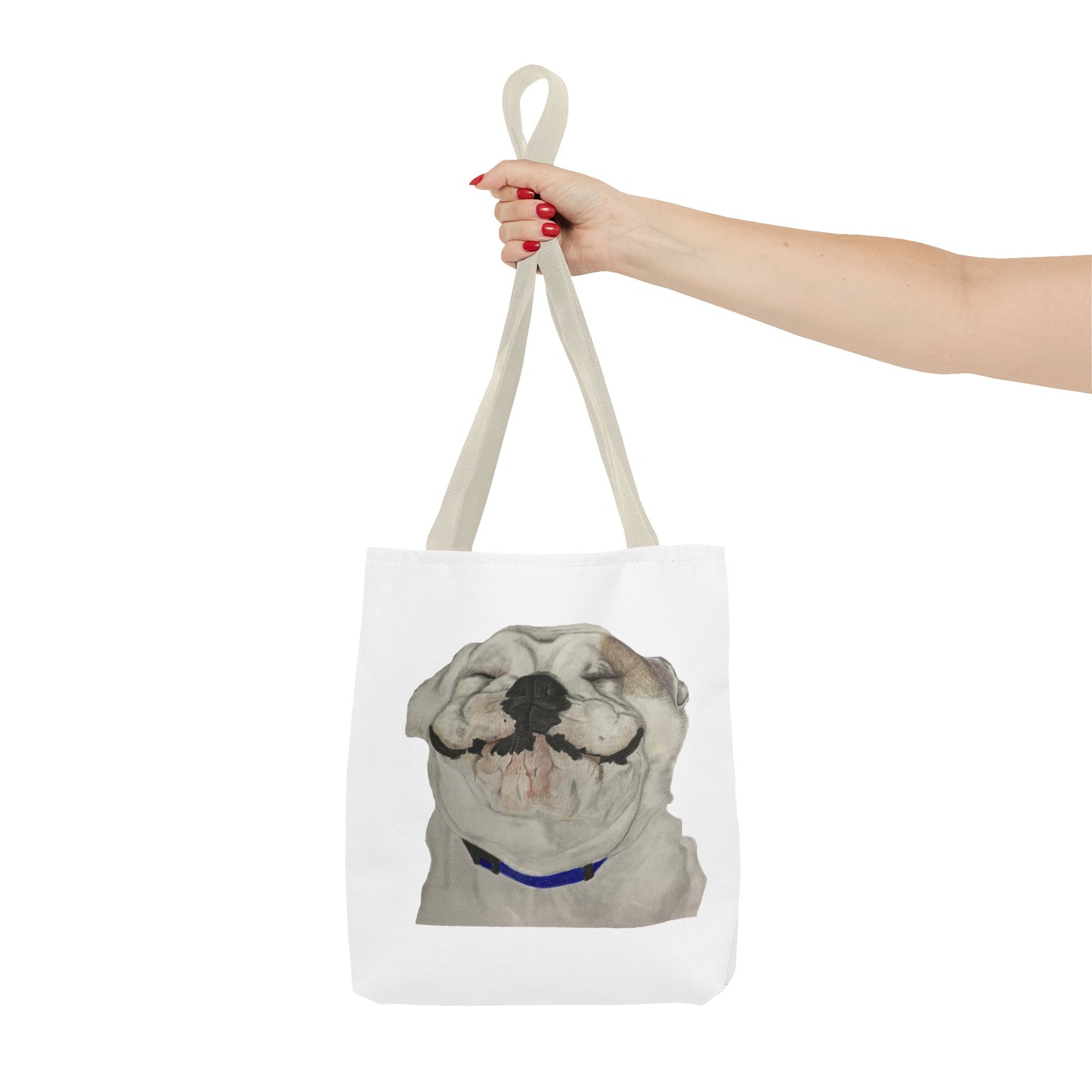 Happy Bulldog Tote Bag, Beach Bag, Pool Bag, Book Bag