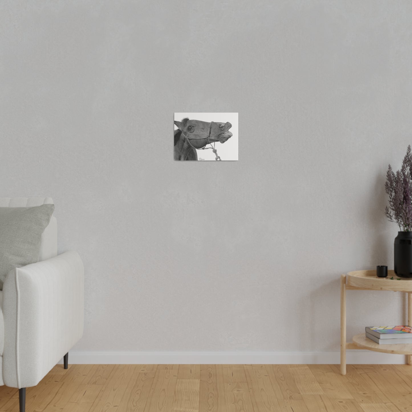 Funny Horse Stretched Matte Canvas