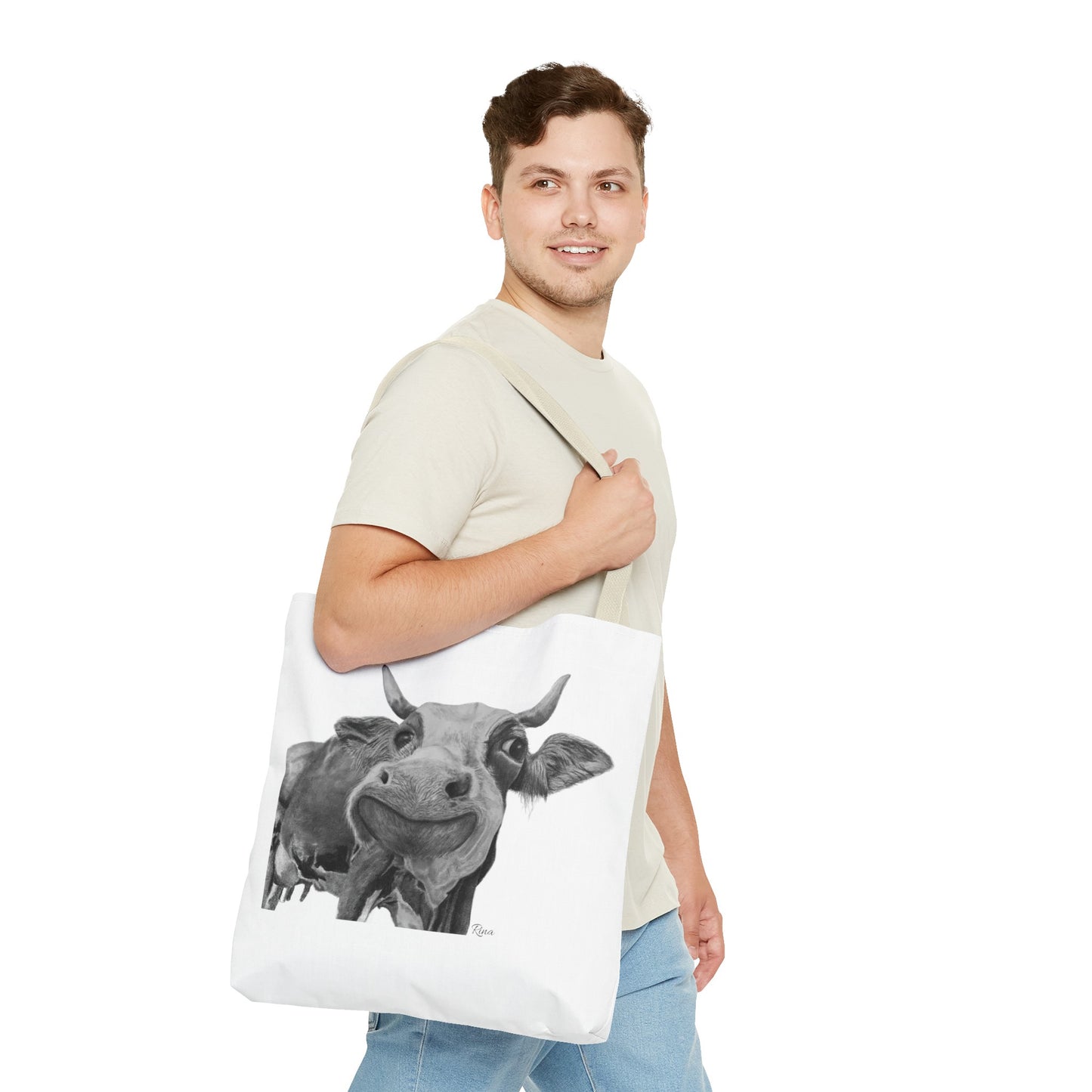 Happy Cow Tote Bag, Beach Bag, Pool Bag, Book Bag