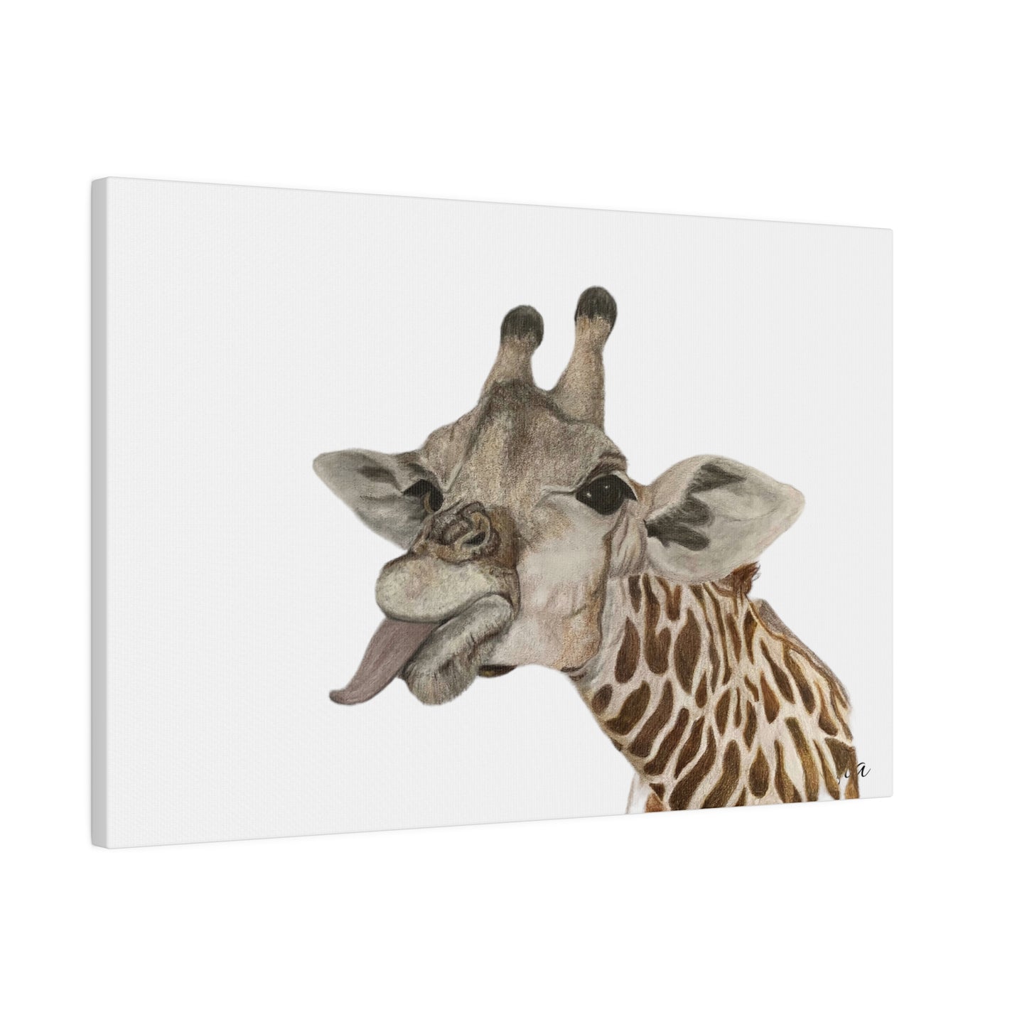 Quirky Giraffe stretched canvas art decor