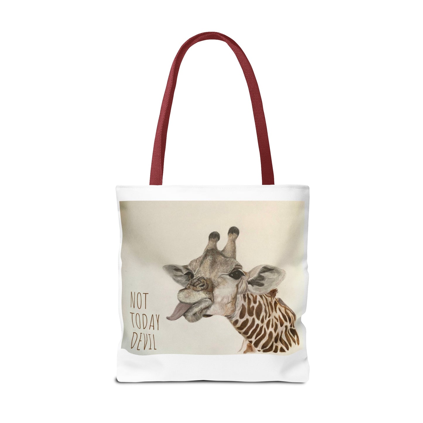 Not Today Devil Giraffe Tote Bag Funny Giraffe Tote Christian Tote Beach Bag Book Bag