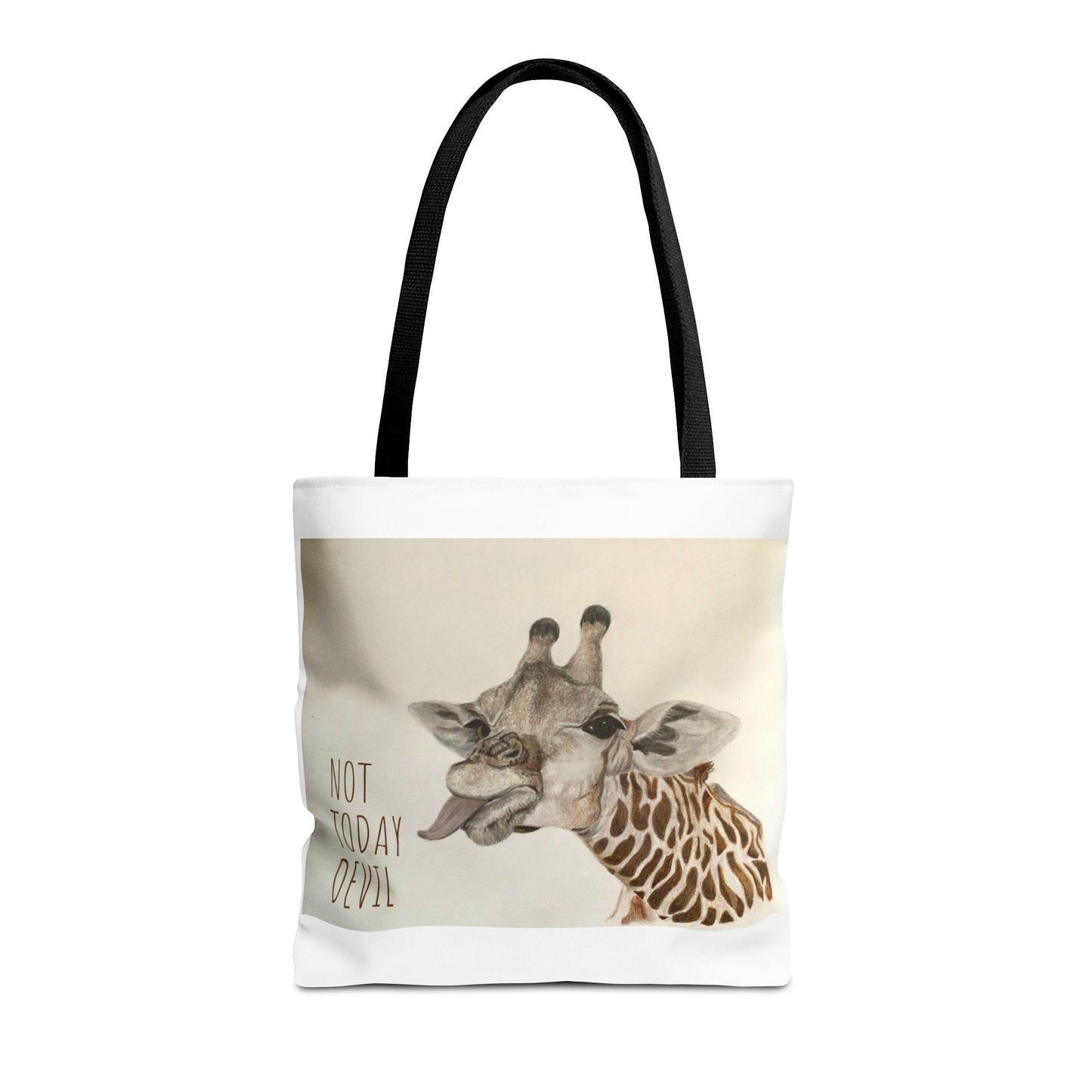 Not Today Devil Giraffe Tote Bag Funny Giraffe Tote Christian Tote Beach Bag Book Bag