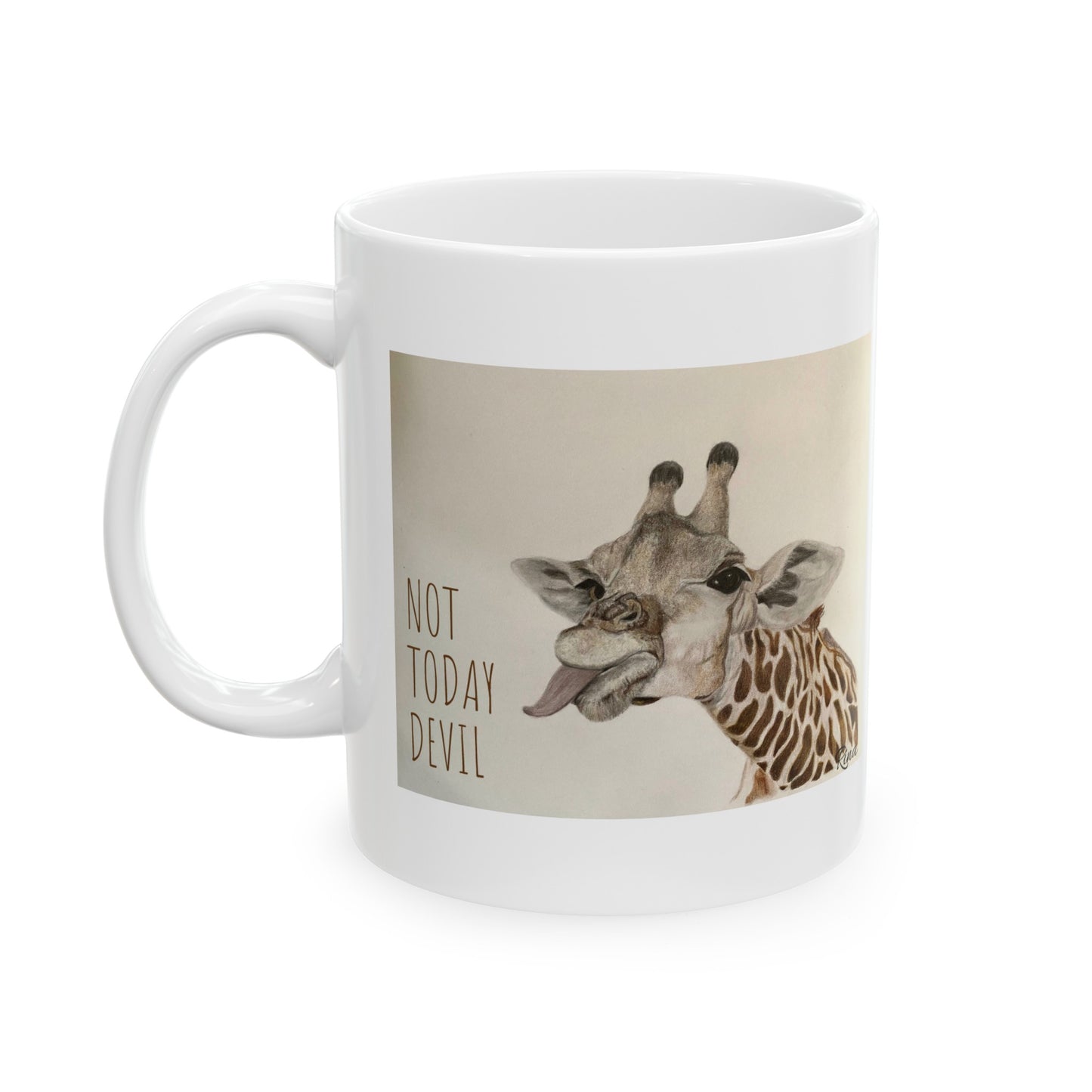 Not Today Devil Funny Giraffe Mug, Giraffe Mug, Giraffe Lover