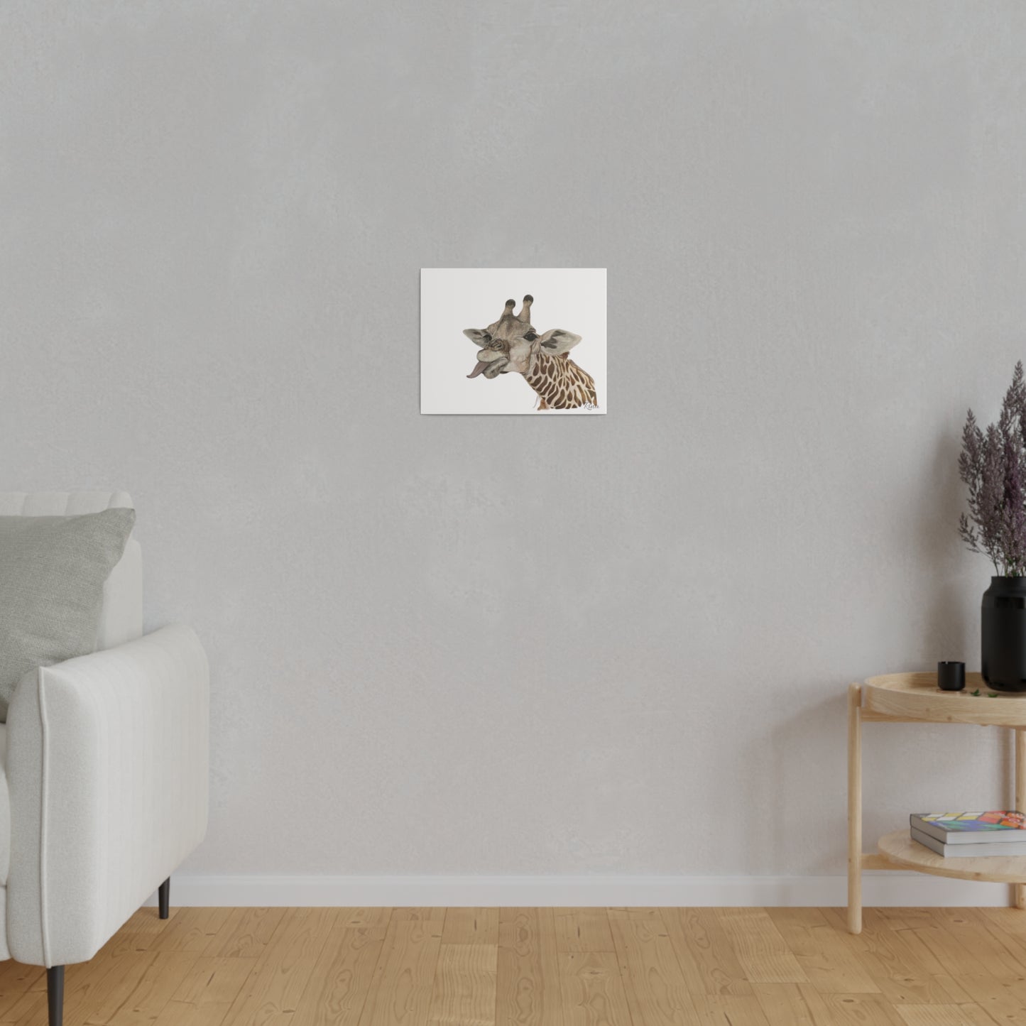 Quirky Giraffe stretched canvas art decor