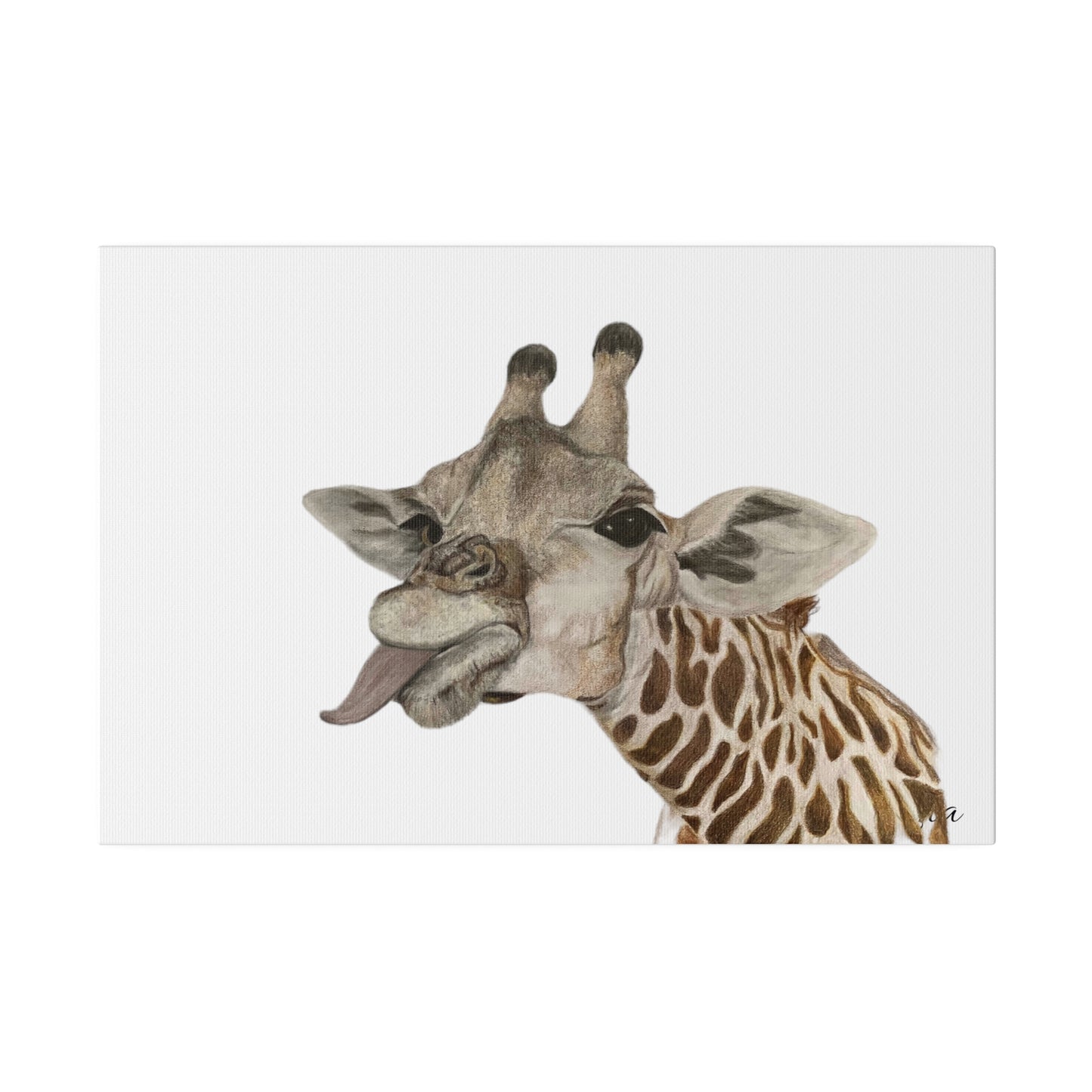 Quirky Giraffe stretched canvas art decor