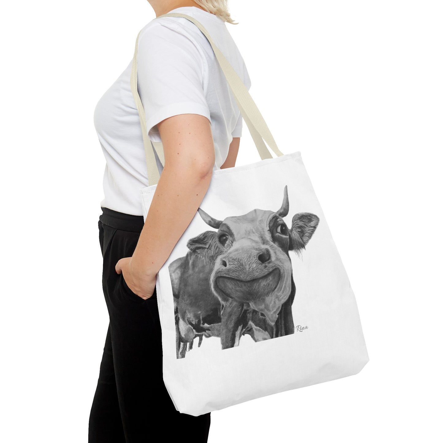 Happy Cow Tote Bag, Beach Bag, Pool Bag, Book Bag