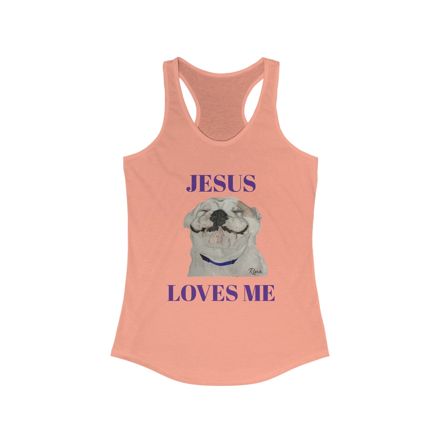 Jesus Loves Me Happy Bulldog Tank Top