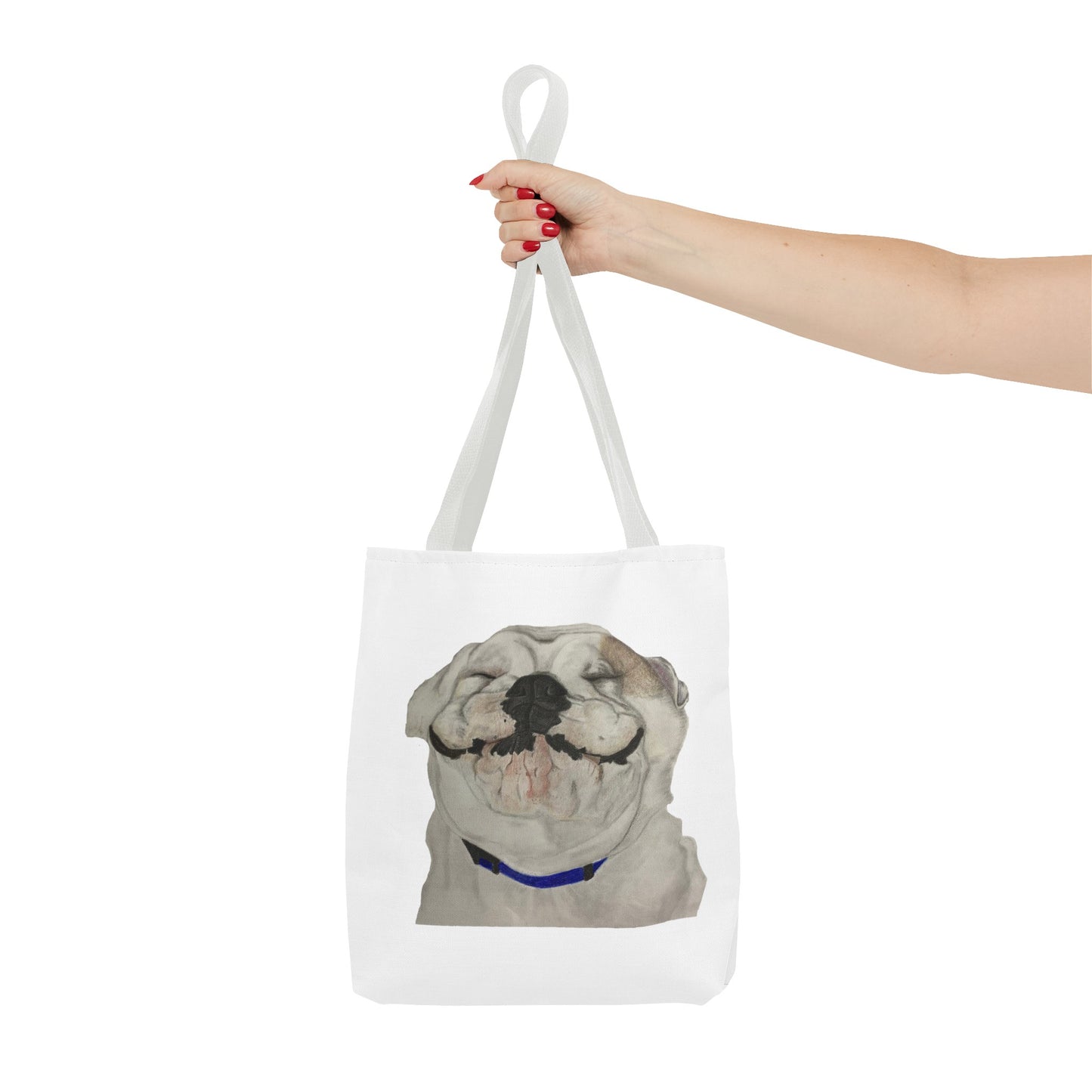 Happy Bulldog Tote Bag, Beach Bag, Pool Bag, Book Bag