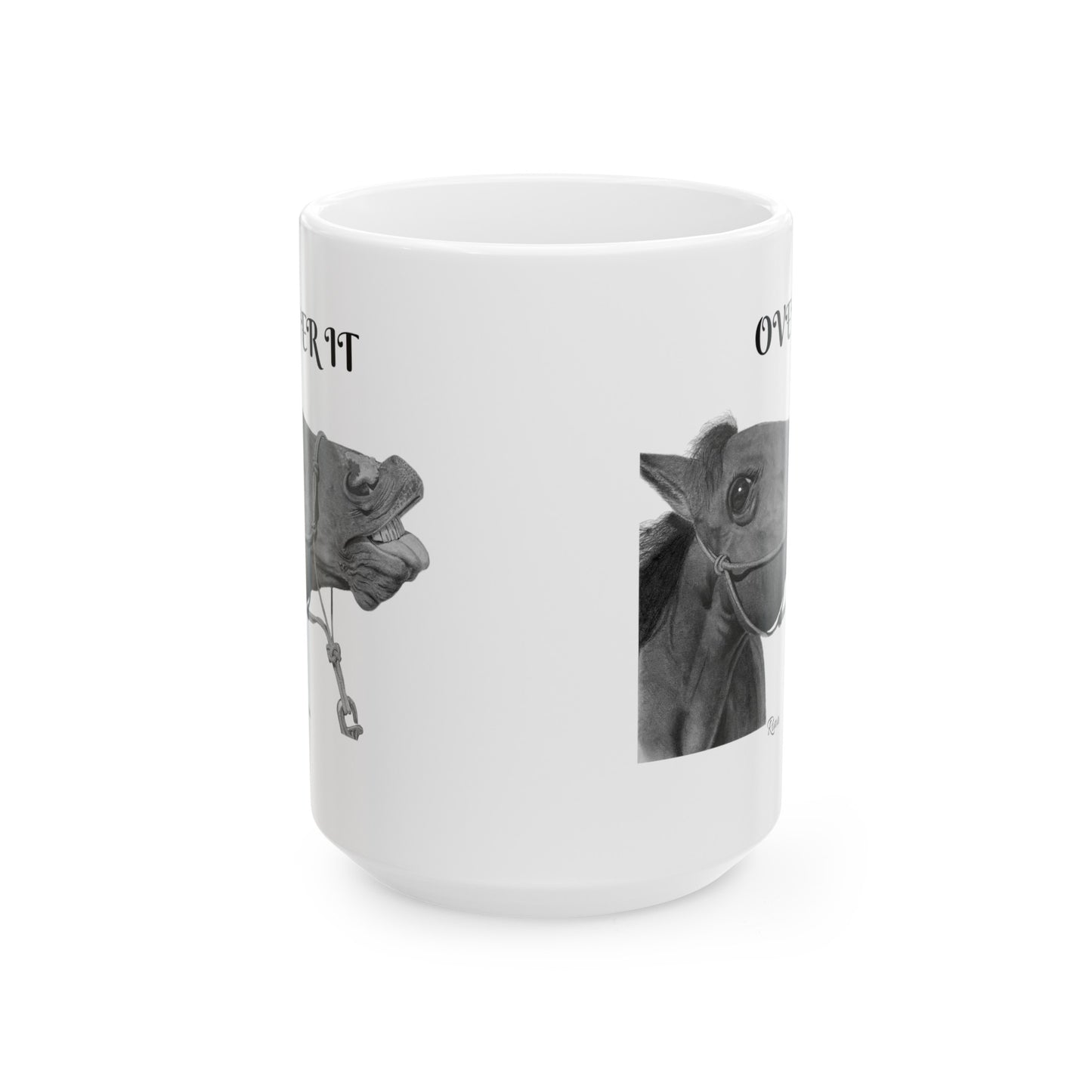 Over it Funny Horse Coffee Mug