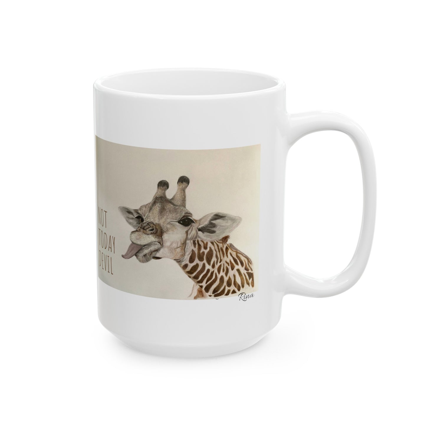 Not Today Devil Funny Giraffe Mug, Giraffe Mug, Giraffe Lover