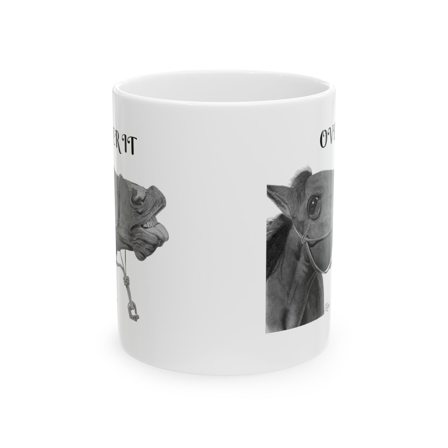 Over it Funny Horse Coffee Mug