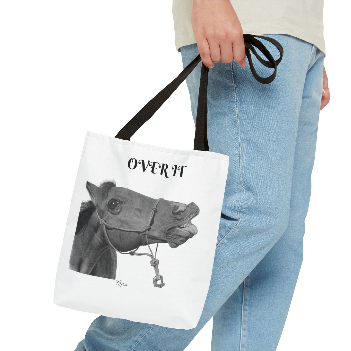 Over It Horse Tote Bag, Beach Bag, Pool Bag, Book Bag