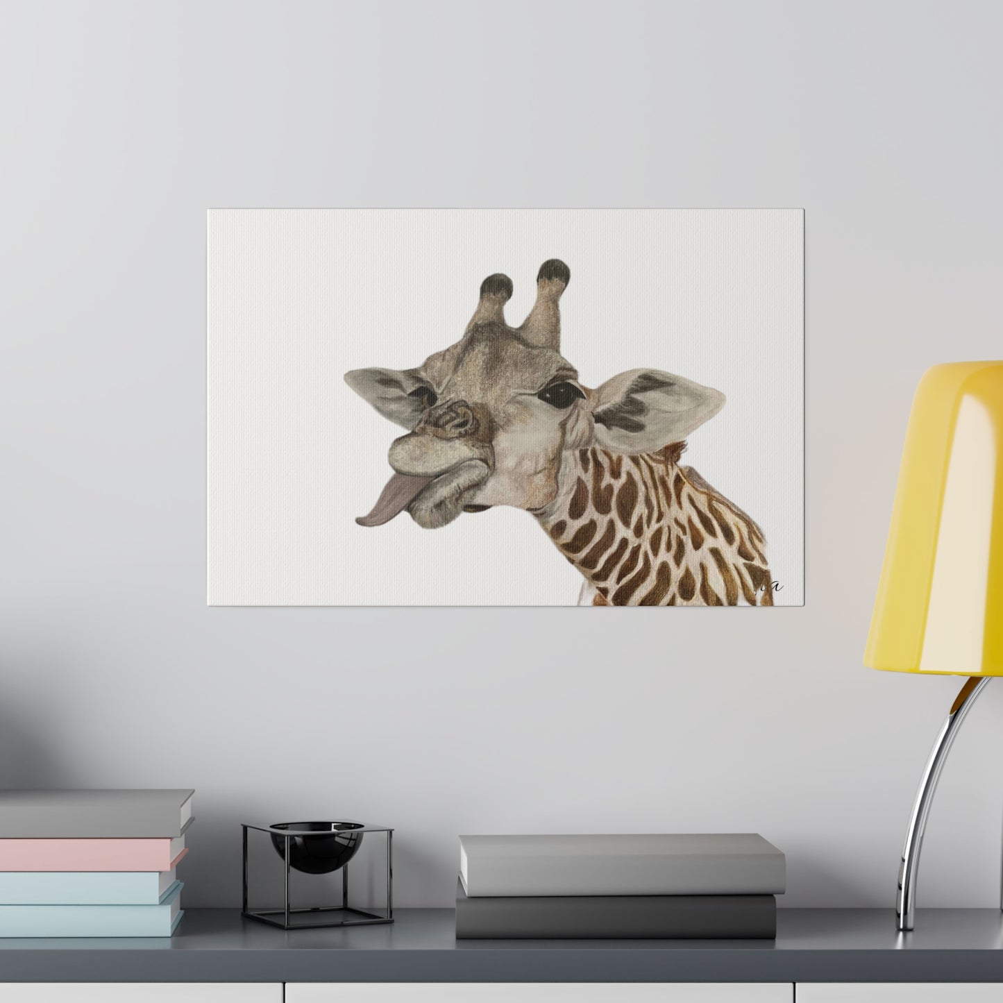 Quirky Giraffe stretched canvas art decor